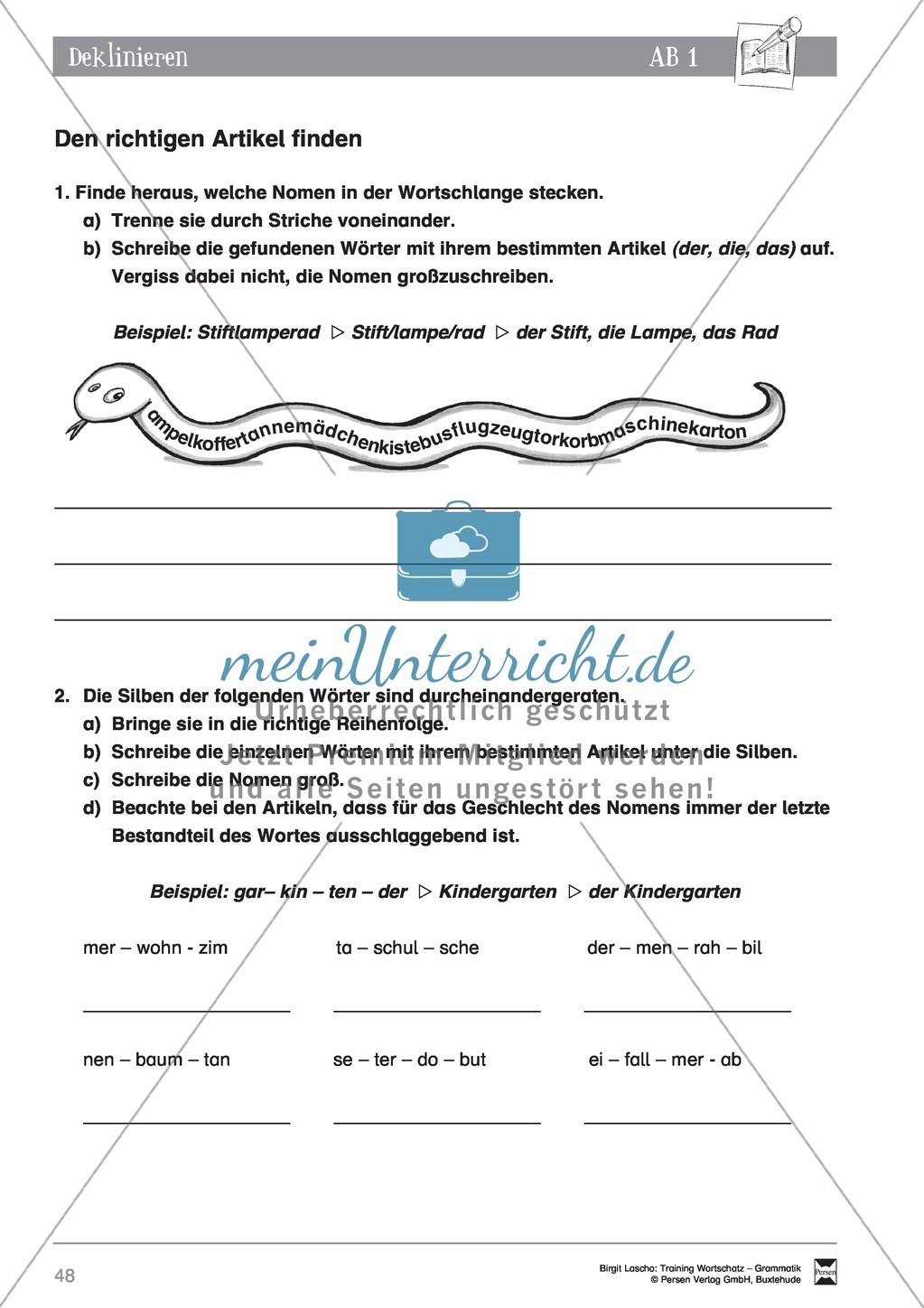 Deutsch als Zweitsprache (DaZ) - Grundfertigkeiten Grammatik: Deklinieren