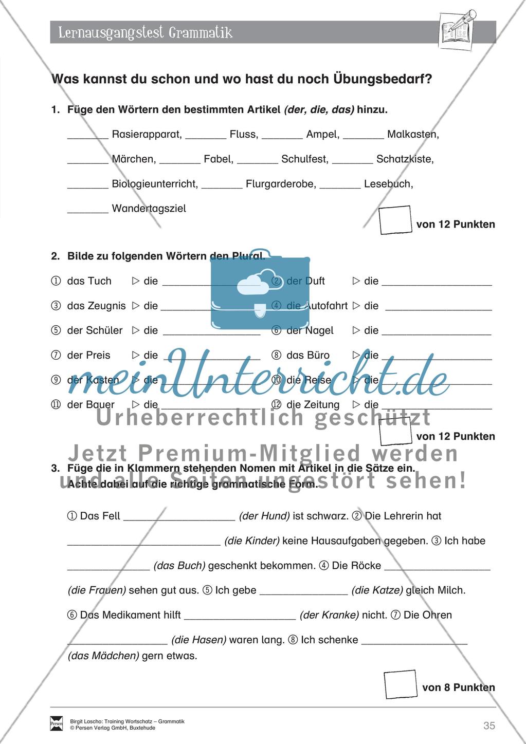 Deutsch als Zweitsprache (DaZ) - Grundfertigkeiten Grammatik: