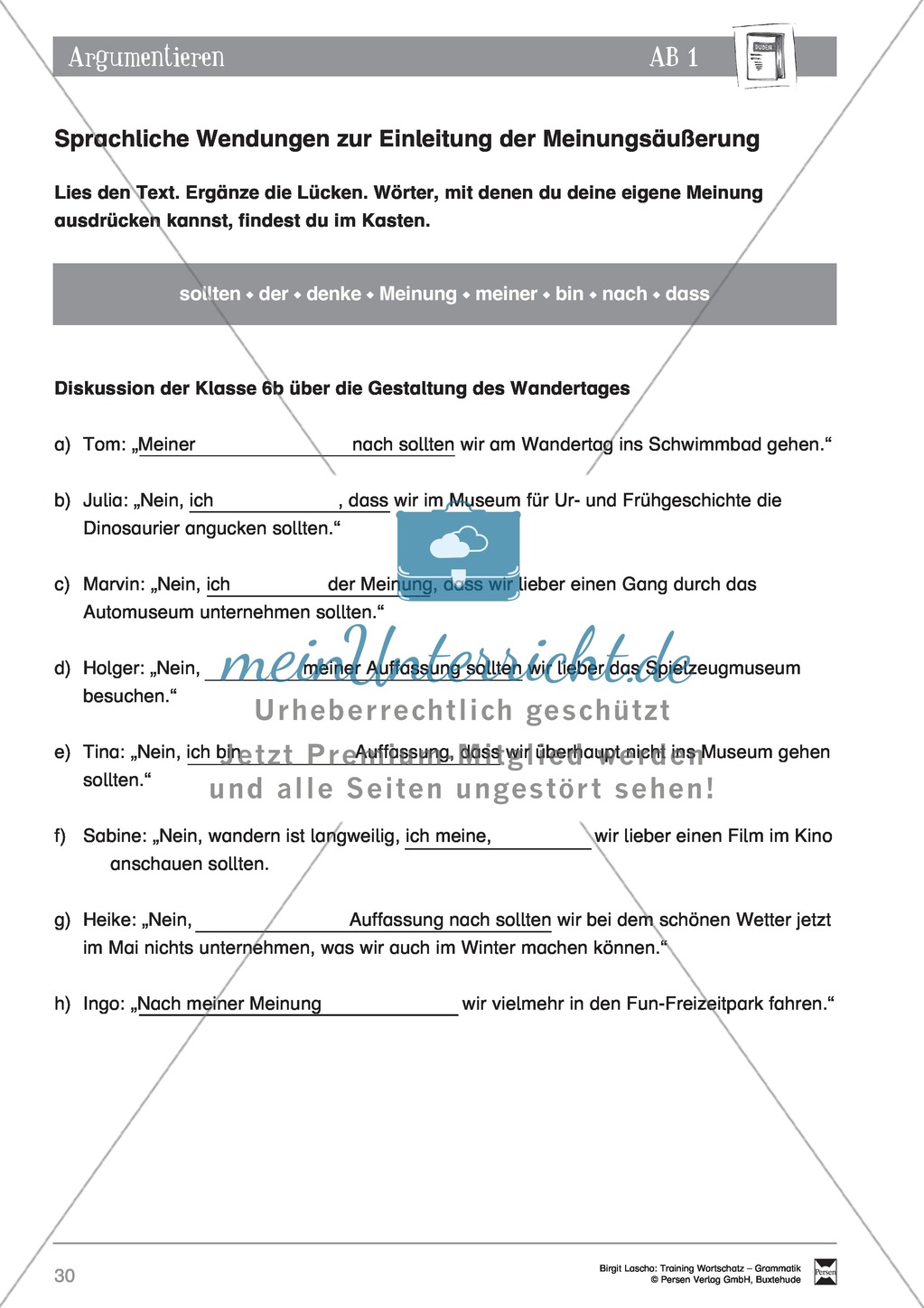 Deutsch als Zweitsprache (DaZ) - Sprachlicher Ausdruck: Argumentieren