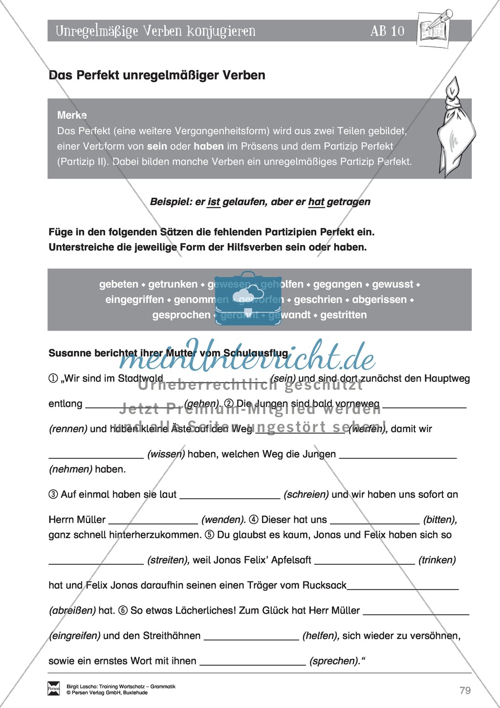 Deutsch als Zweitsprache (DaZ) - Grundfertigkeiten Grammatik: Unregelmäßige Verben konjugieren: