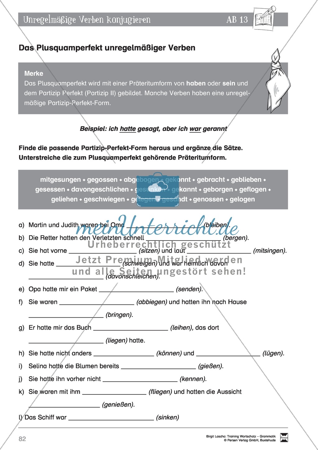 Deutsch als Zweitsprache (DaZ) - Grundfertigkeiten Grammatik: Unregelmäßige Verben konjugieren: