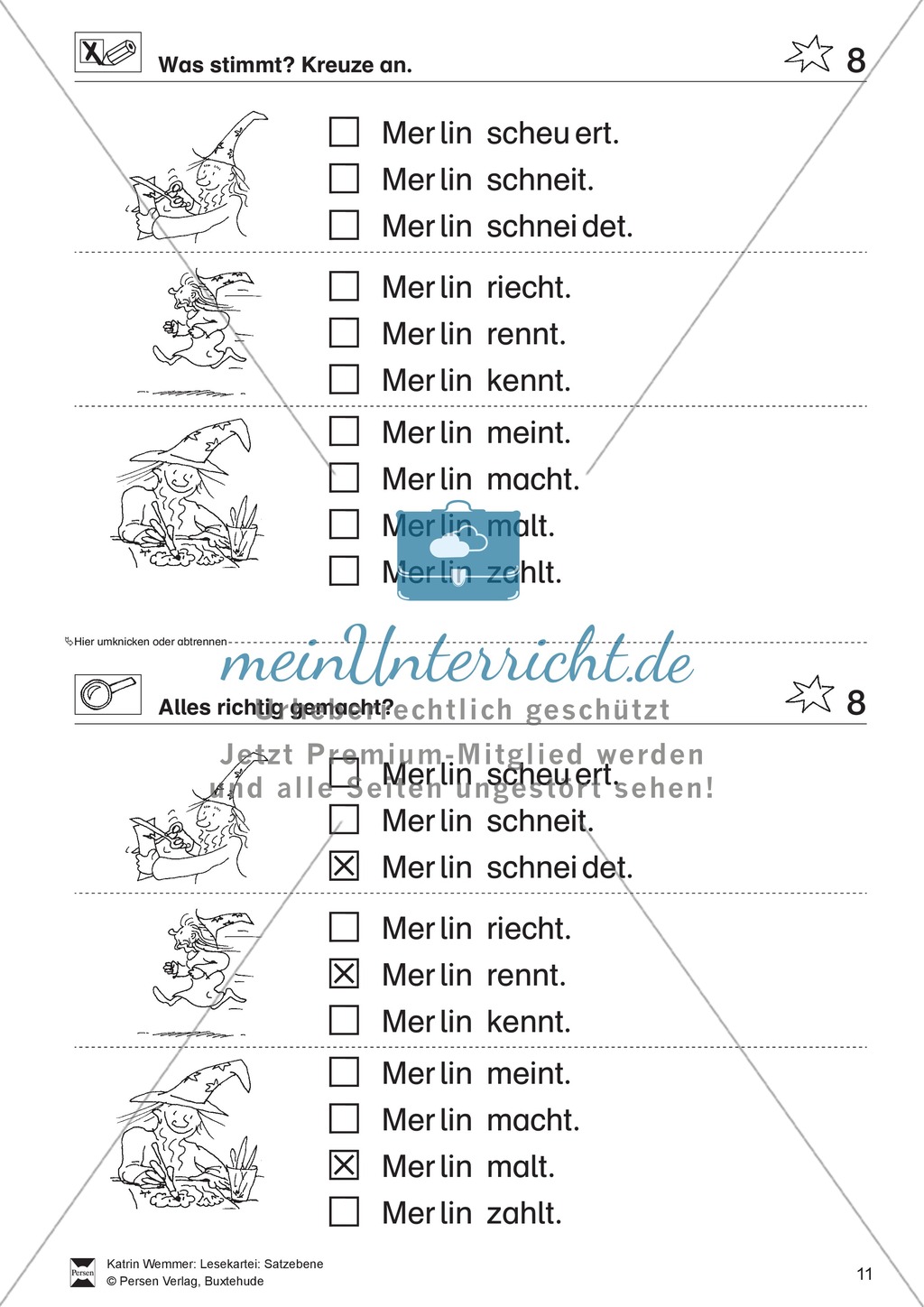 Leseübungen Satzebene: Übungen Satz-Bild-Zuordnung mit Lösungen Anfänger gesamt Preview 8
