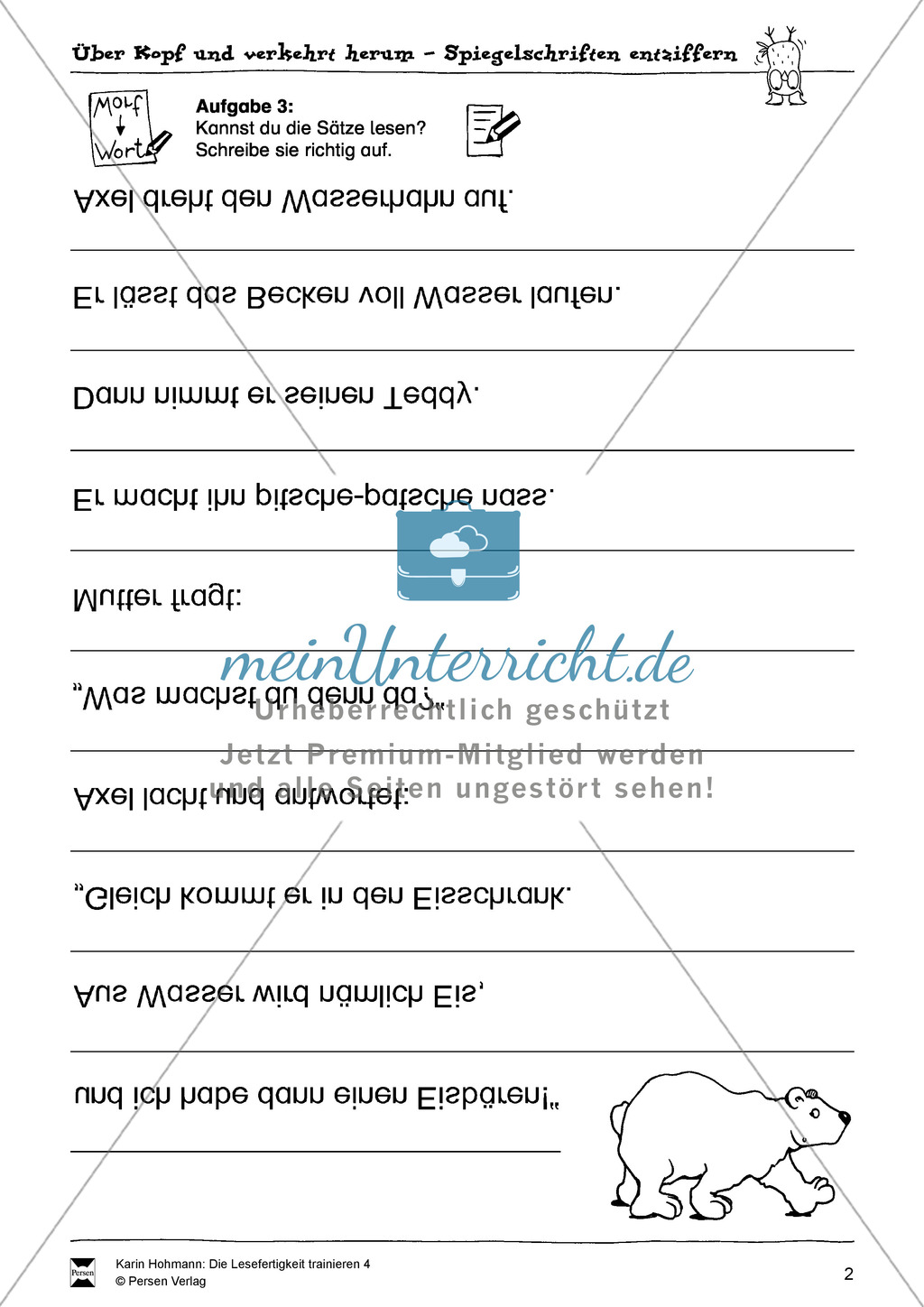 Leseübungen zur Lesefertigkeit: