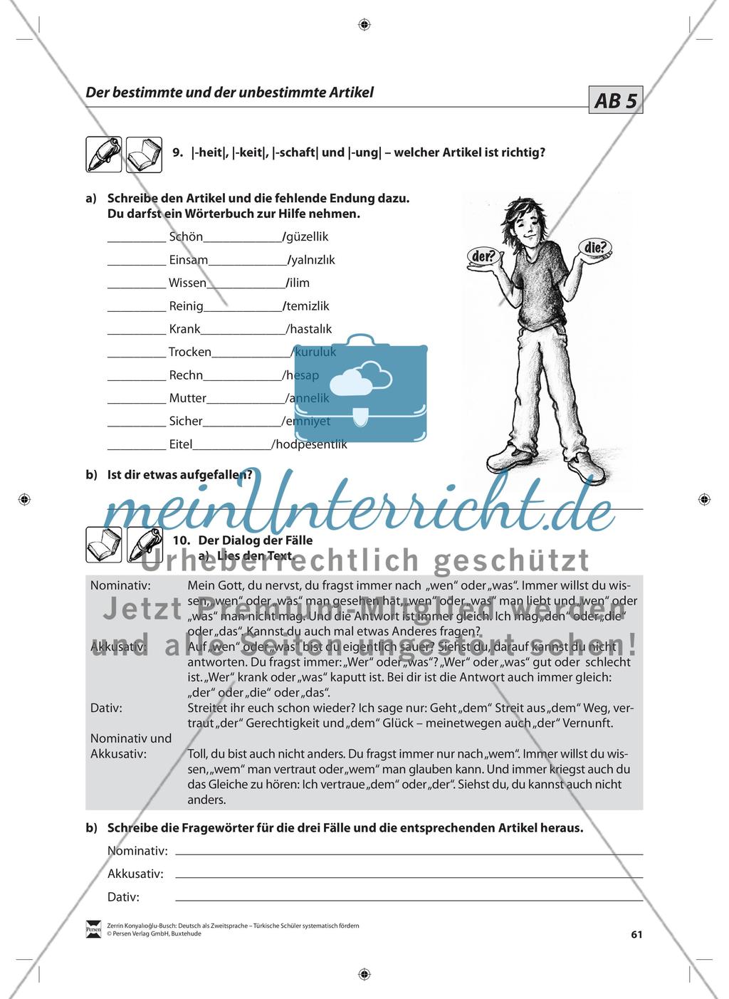 Der Artikel: Lehrerinformationen, Arbeitsblätter und Lösungen Preview 6