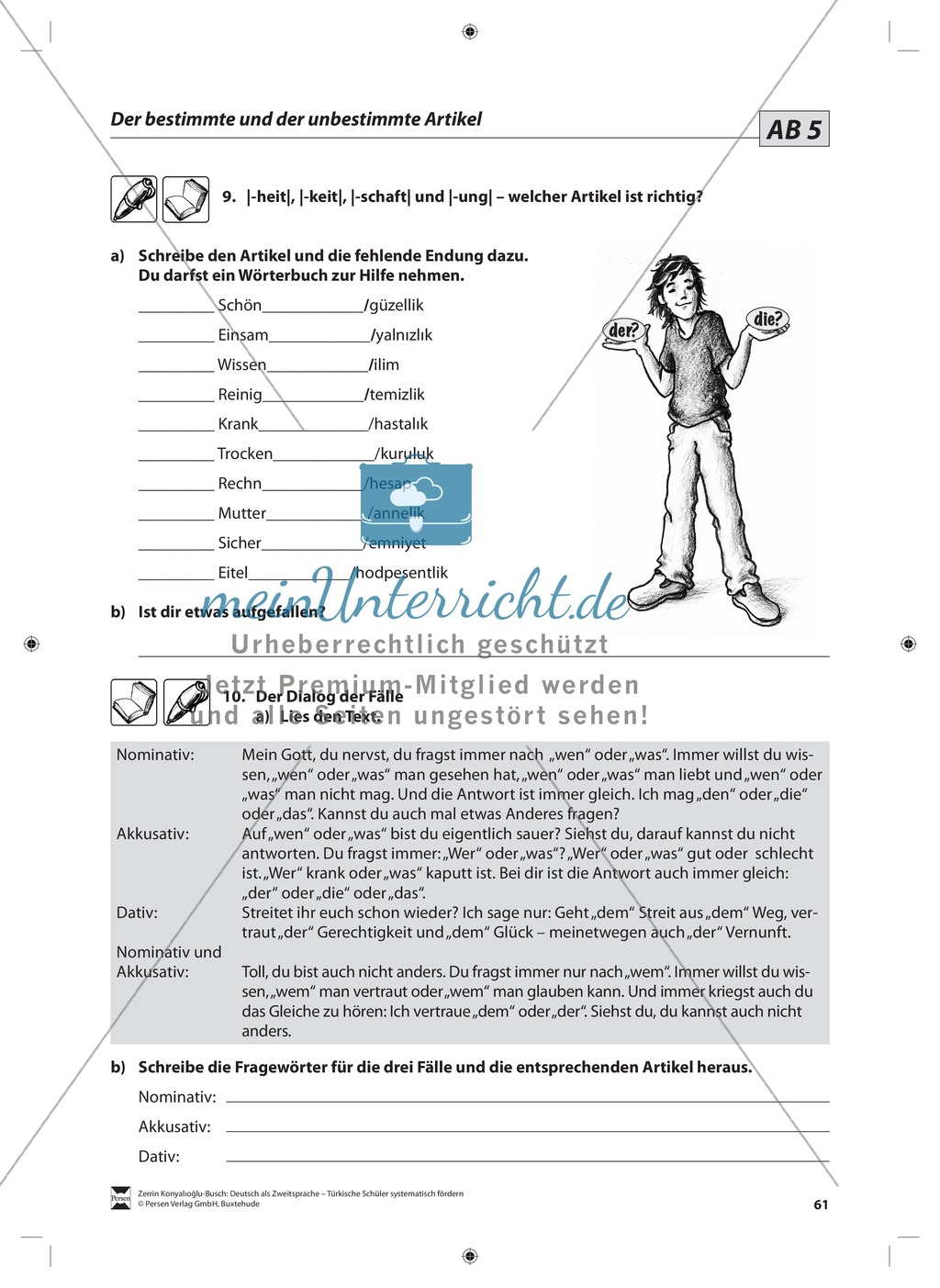 Der Artikel: Lehrerinformationen, Arbeitsblätter und Lösungen Preview 6
