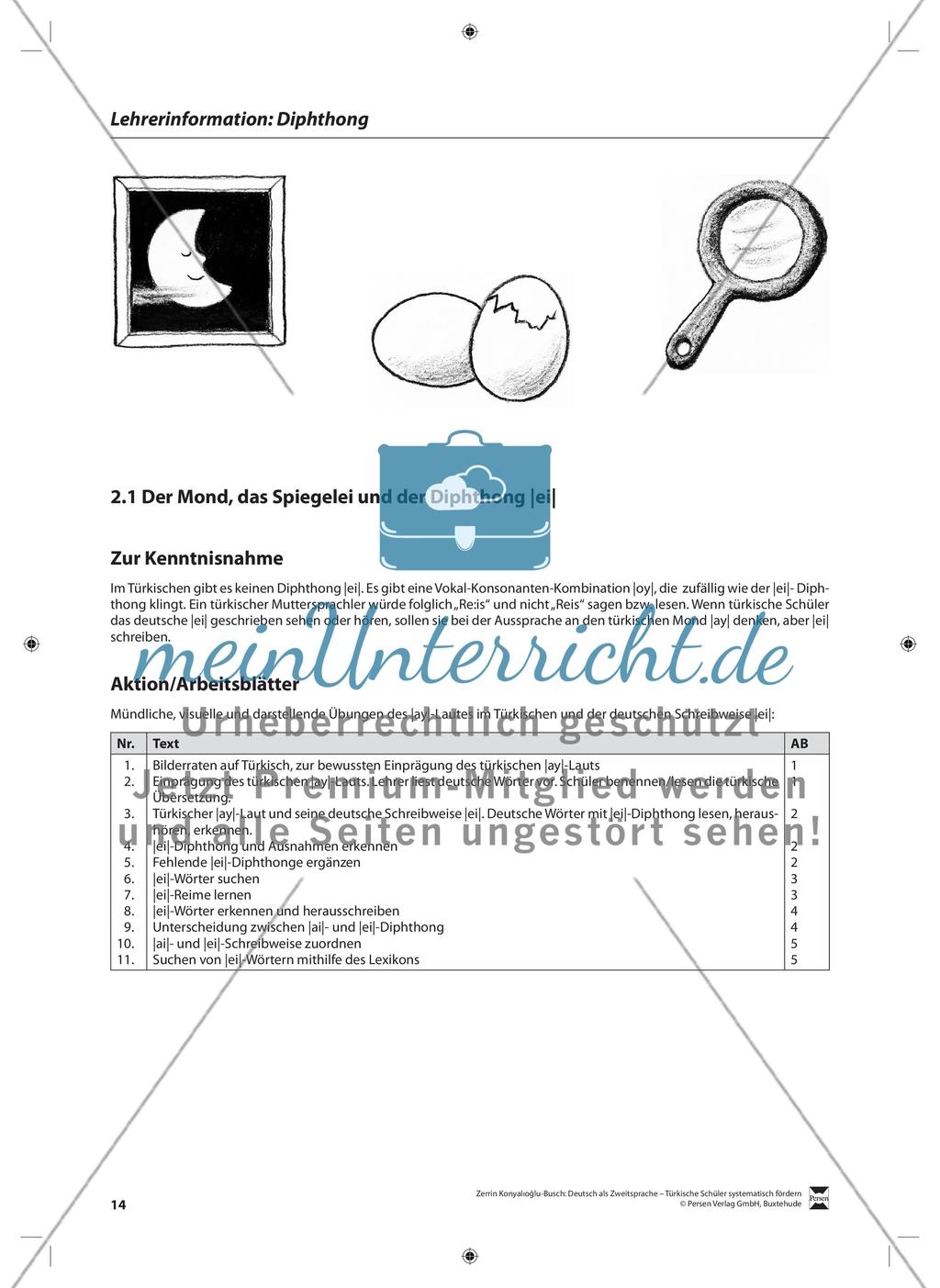 Der Diphthong: Lehrerinformationen, Arbeitsblätter und Lösungen Preview 1