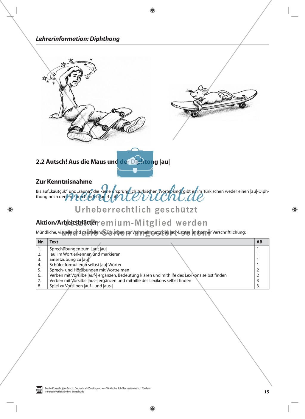 Der Diphthong: Lehrerinformationen, Arbeitsblätter und Lösungen Preview 2