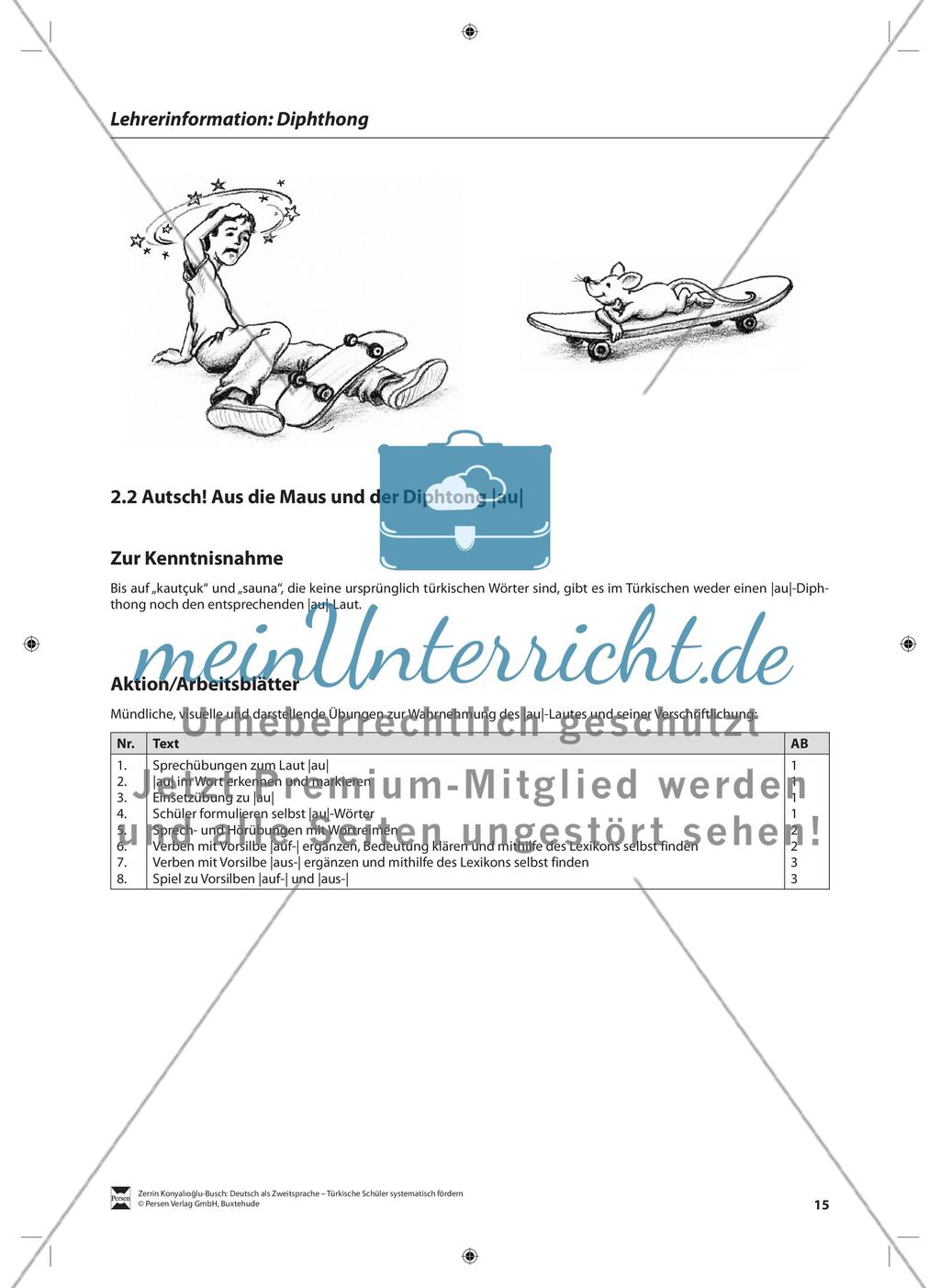 Der Diphthong: Lehrerinformationen, Arbeitsblätter und Lösungen Preview 2