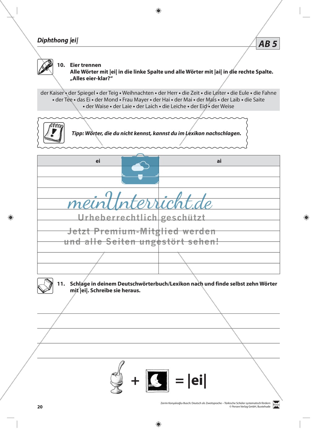 Der Diphthong: Lehrerinformationen, Arbeitsblätter und Lösungen Preview 7
