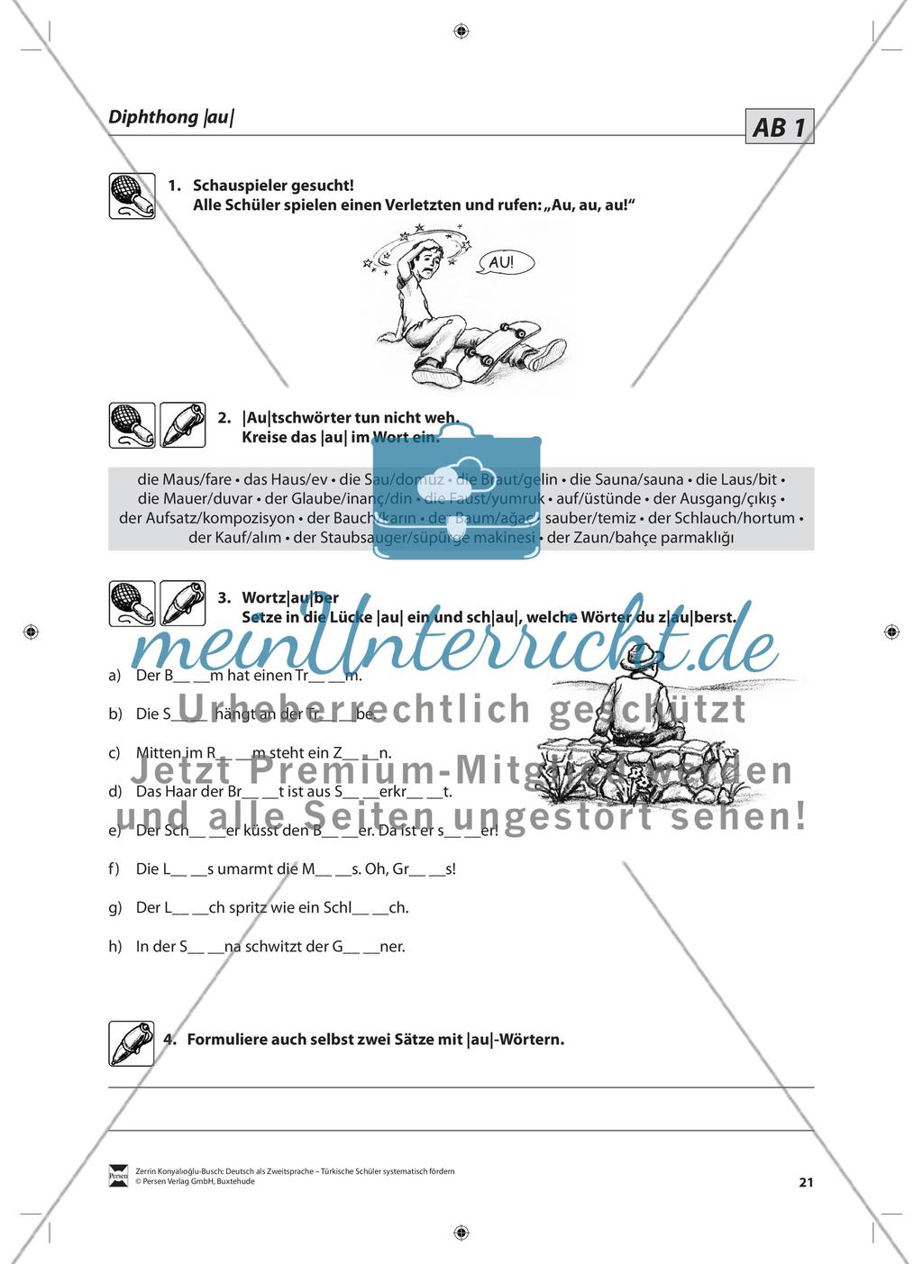 Der Diphthong: Lehrerinformationen, Arbeitsblätter und Lösungen Preview 8