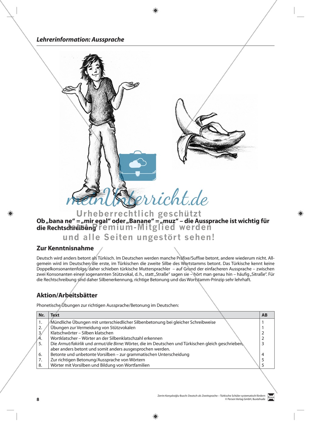 Richtige Aussprache: Lehrerinformationen, Arbeitsblätter und Lösungen Preview 1