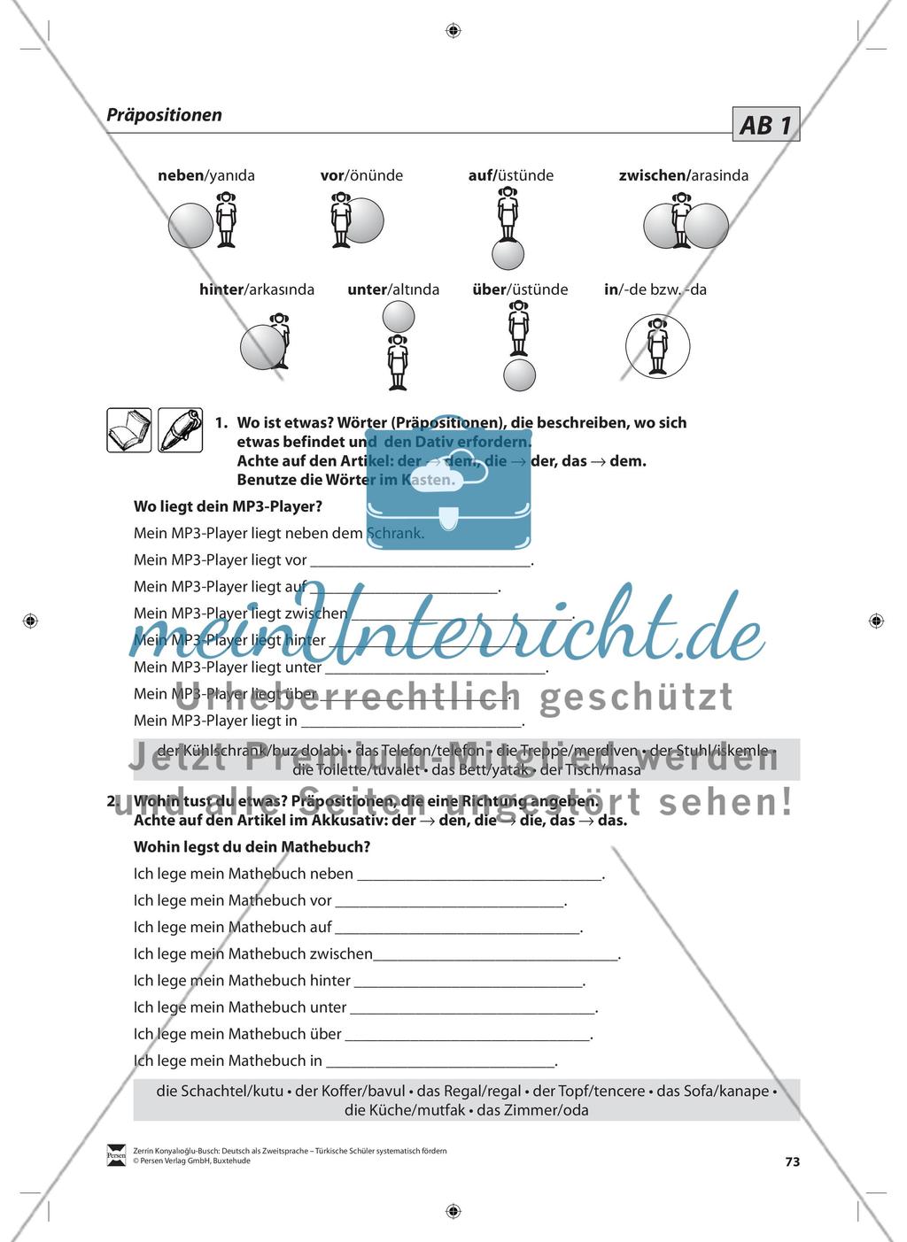 Präpositionen: Lehrerinformationen, Arbeitsblätter und Lösungen Preview 2