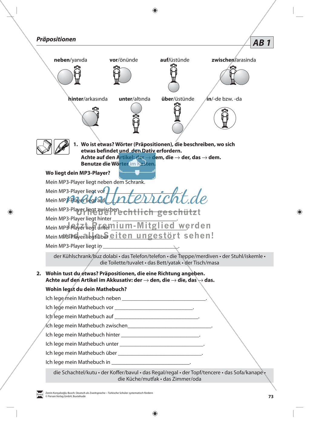 Präpositionen: Lehrerinformationen, Arbeitsblätter und Lösungen Preview 2