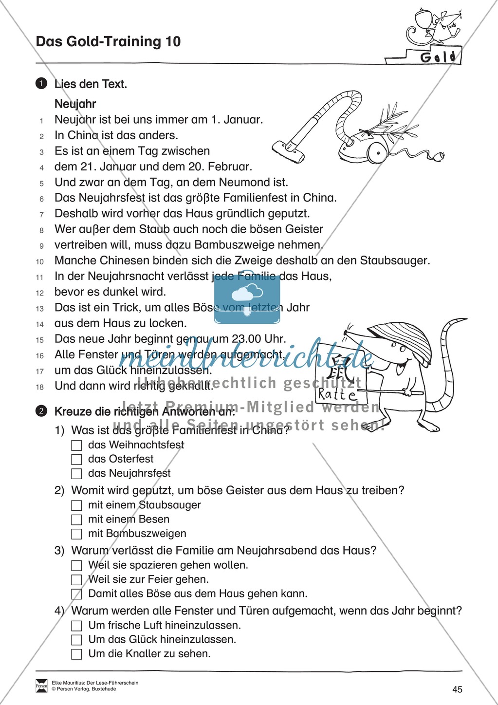 Leseführerschein Gold: Trainings- und Prüfungsblätter, Auswertungsbögen und Lösungen Preview 10