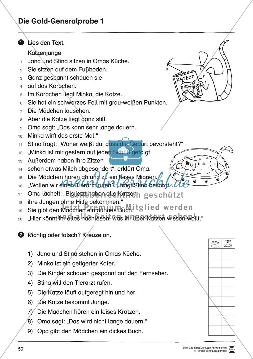 Leseführerschein Gold: Trainings- und Prüfungsblätter, Auswertungsbögen und Lösungen Preview 15