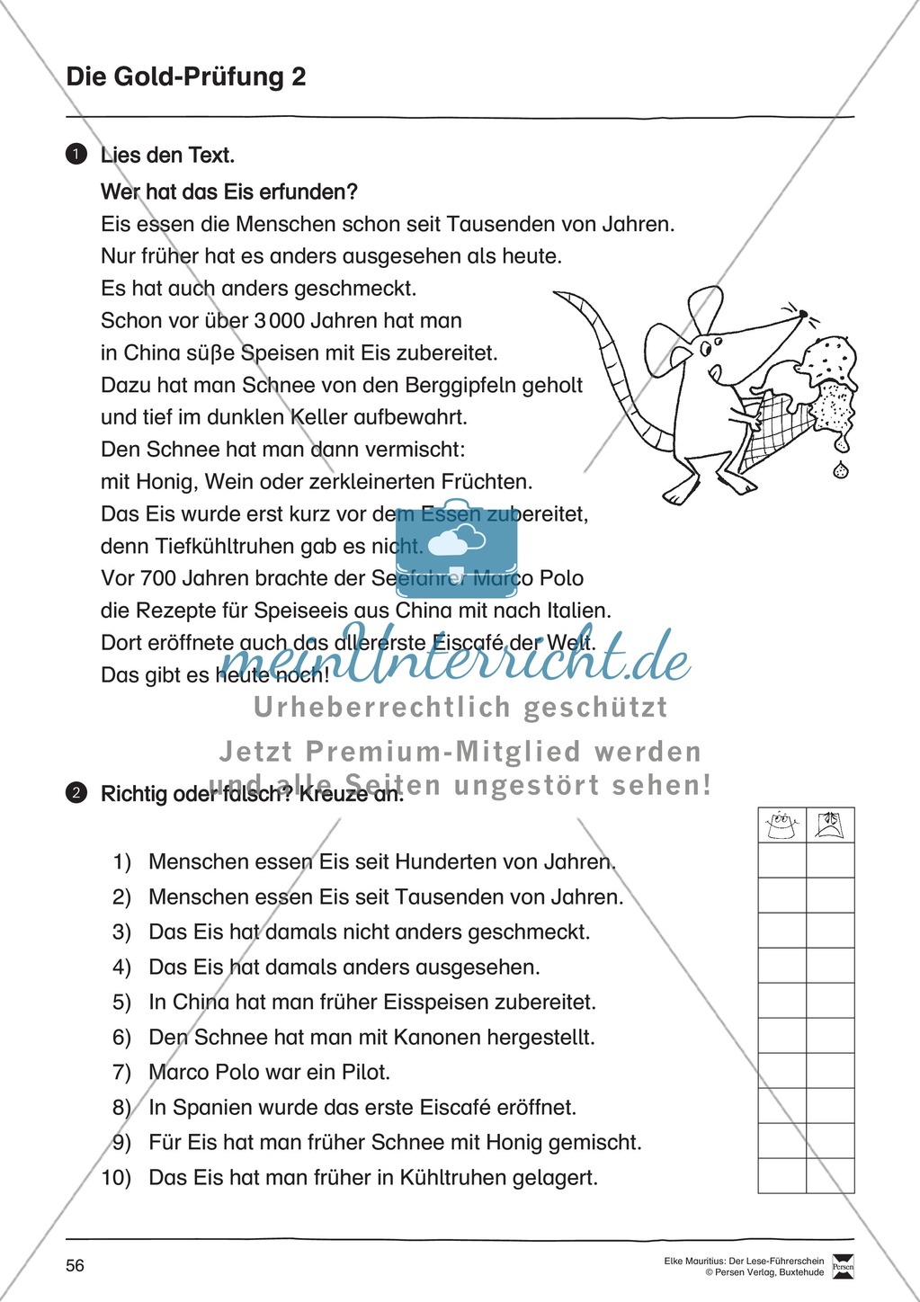 Leseführerschein Gold: Trainings- und Prüfungsblätter, Auswertungsbögen und Lösungen Preview 21
