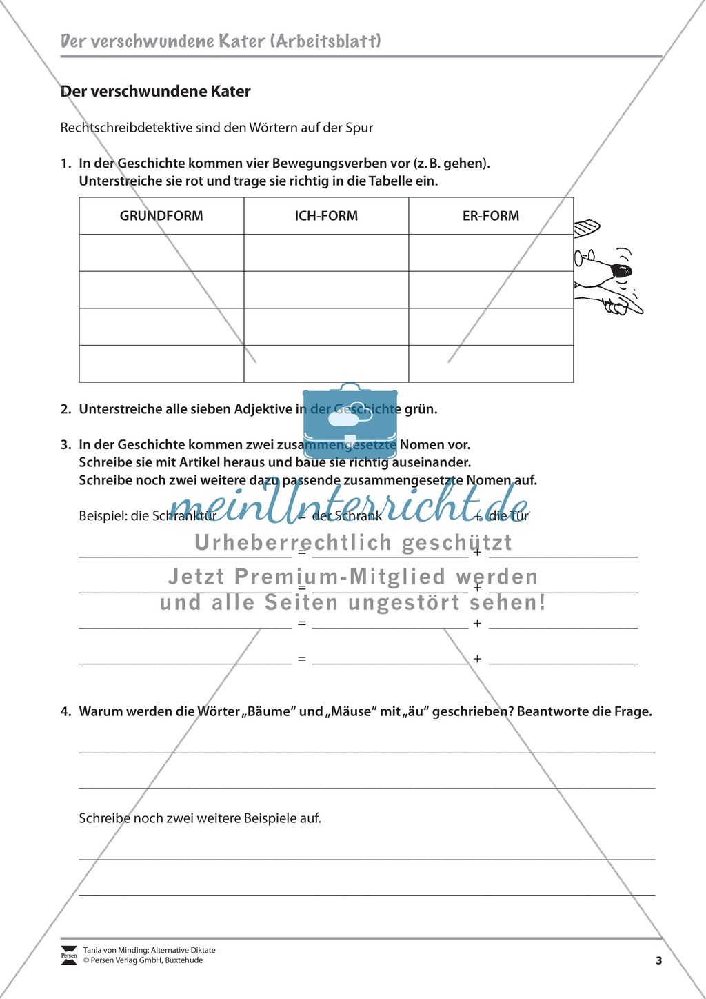 Wortarten: Übungen Preview 1