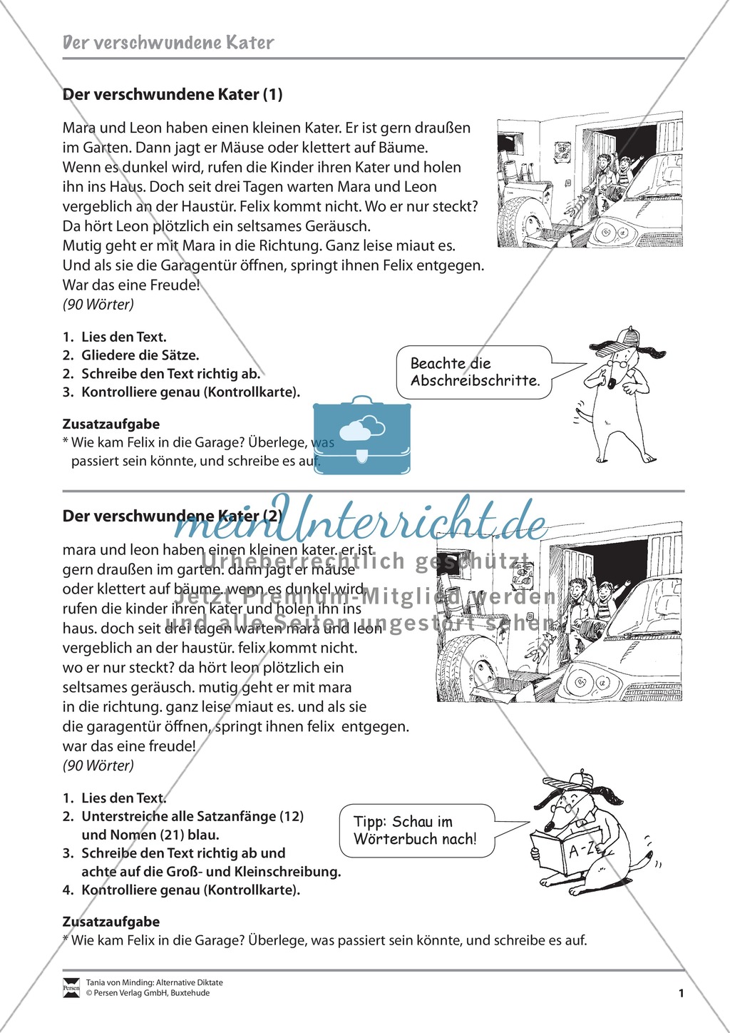 Abschreiben, Groß- und Kleinschreibung: Übungen Preview 1