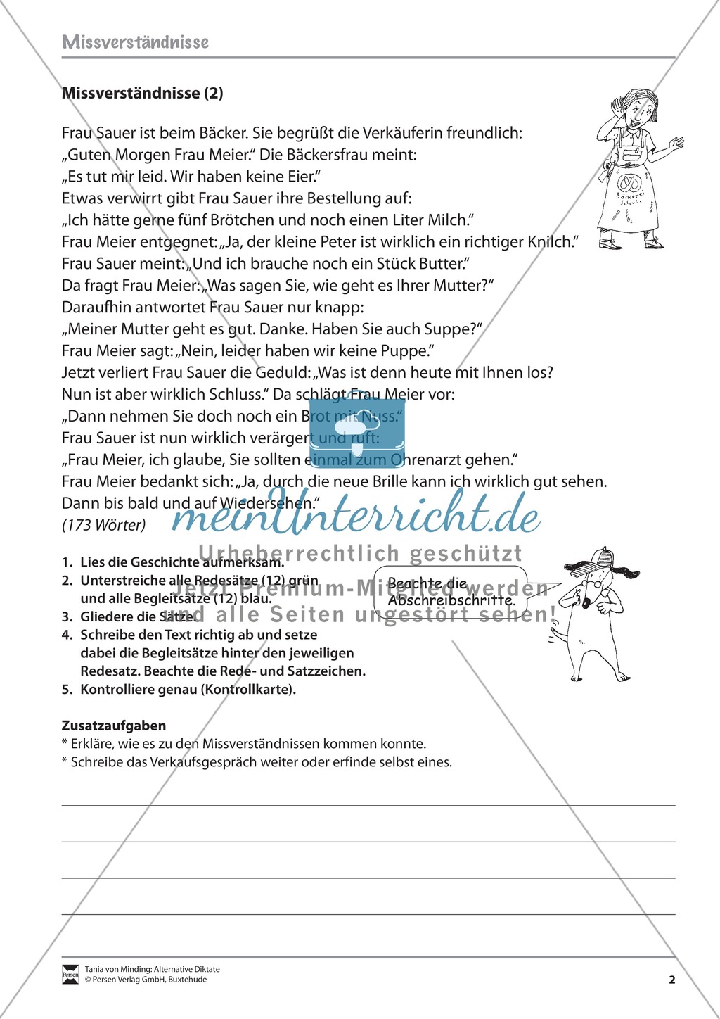Wörtliche Rede: Übungen zum Unterrstreichen Preview 1