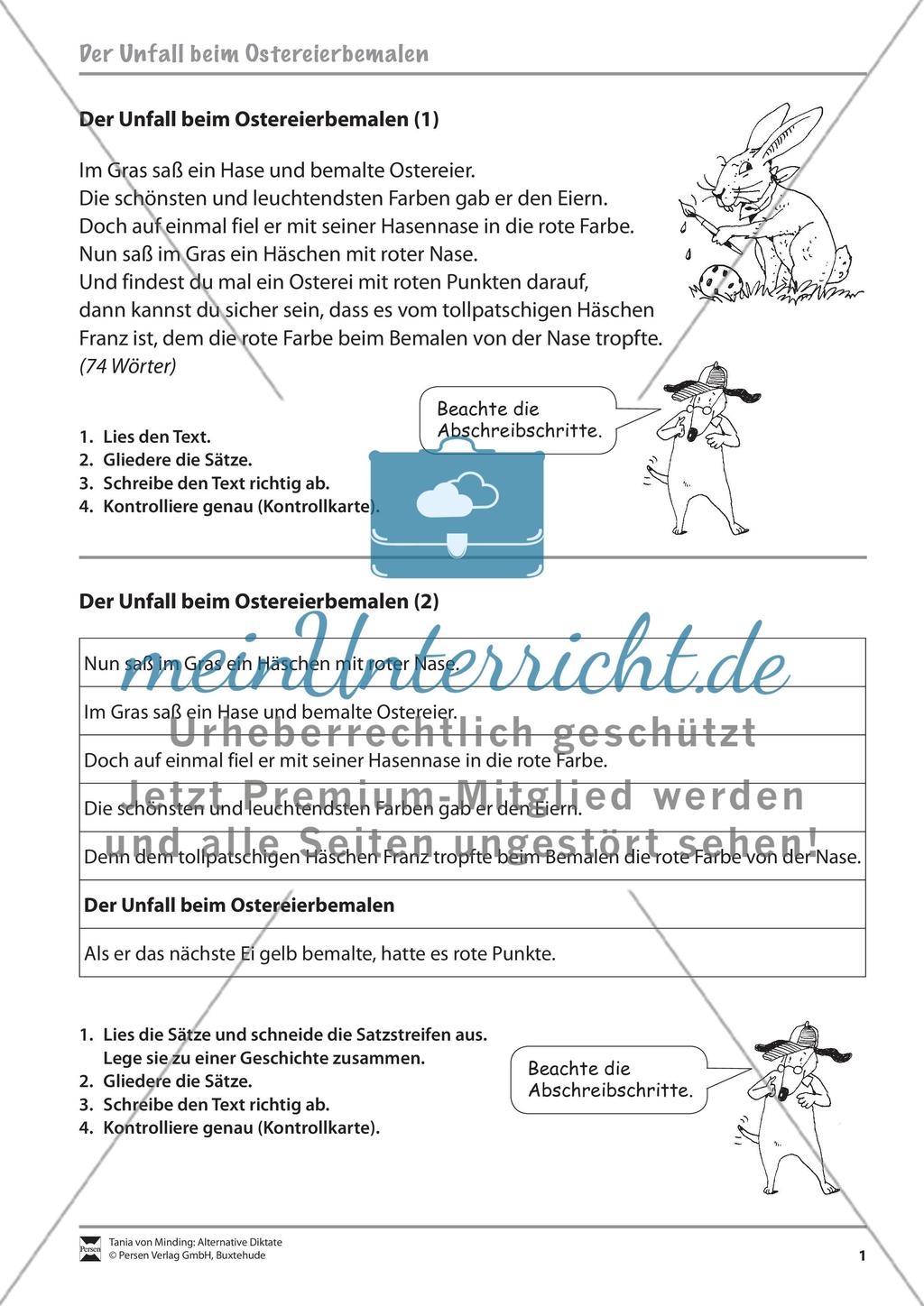 Abschreiben, Sätze zu einer Geschichte ordnen: Übungen Preview 1