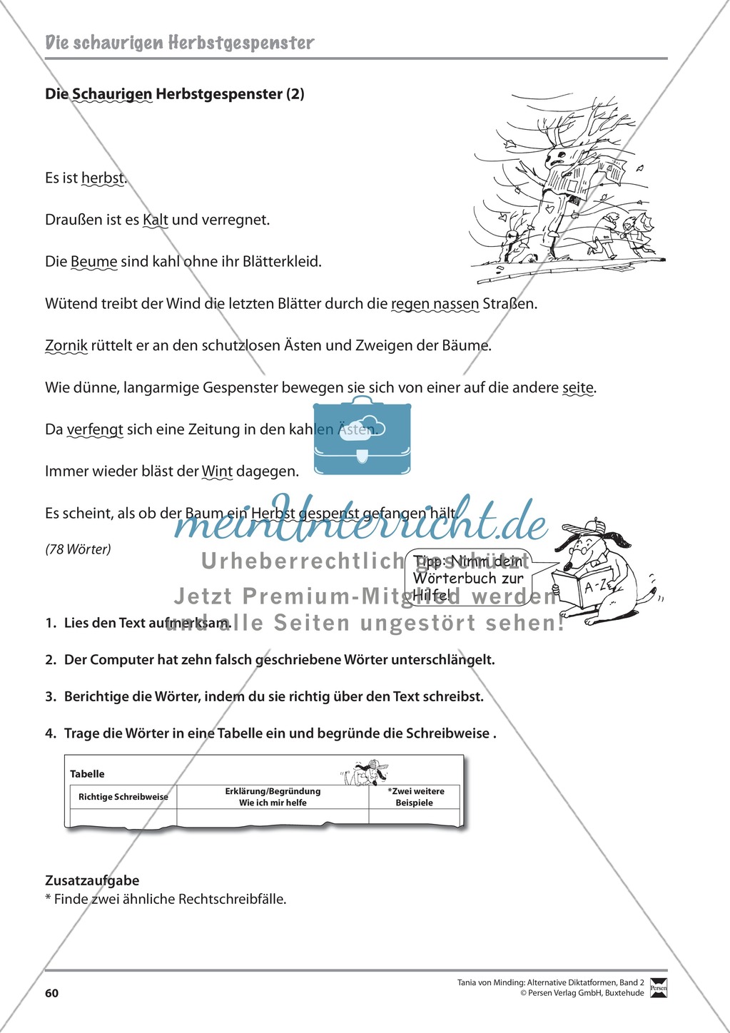 Kommentierte Diktate: Übungsblätter Preview 2