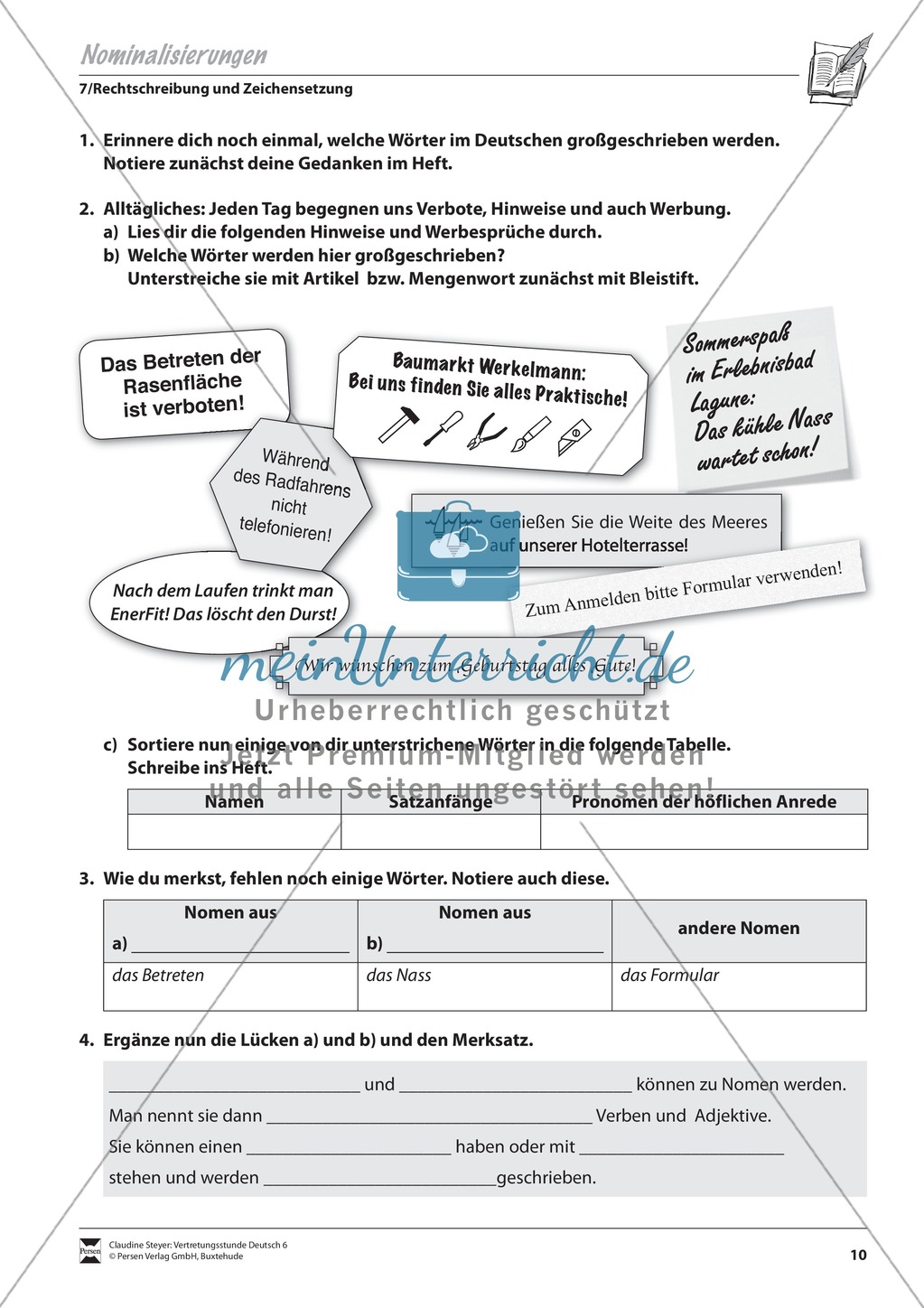 Nominalisierungen: Übungen und Lösung Preview 1