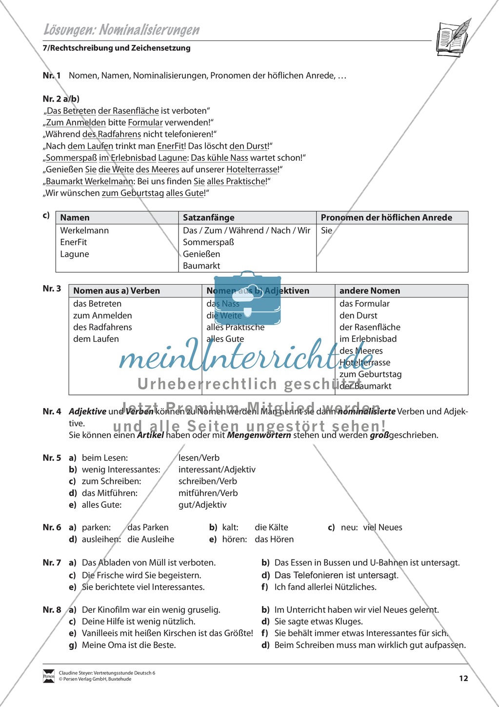 Nominalisierungen: Übungen und Lösung Preview 3