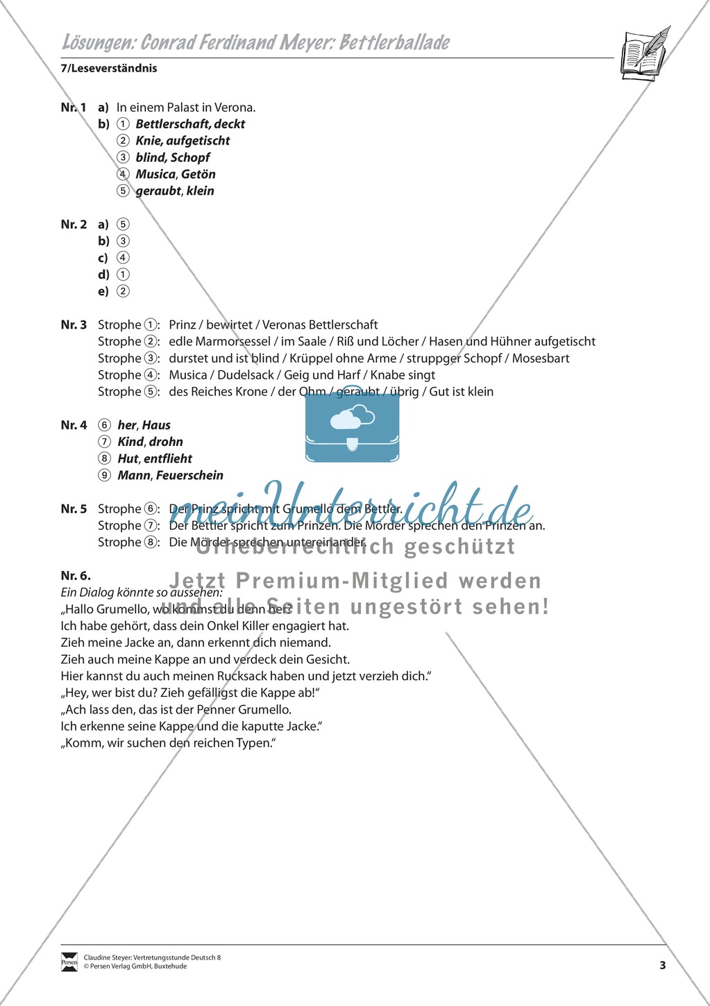 Leseverständnis am Beispiel der