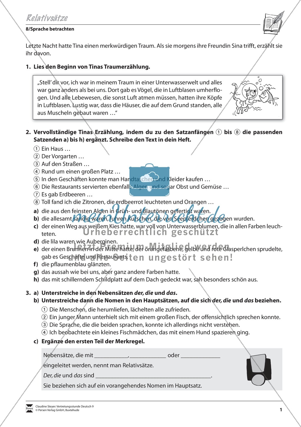Relativsätze: Übungen und Lösung Preview 1