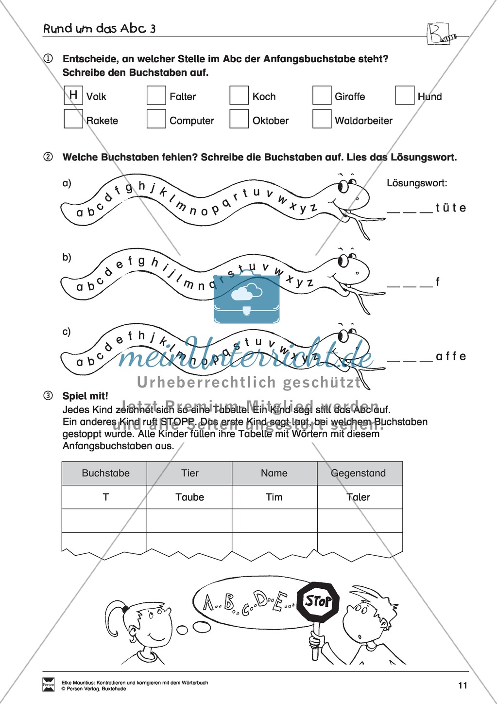 Grundlagen zur Arbeit mit dem Wörterbuch: Übungsblätter, Selbsteinschätzungsbogen, Test und Lösungen Preview 6