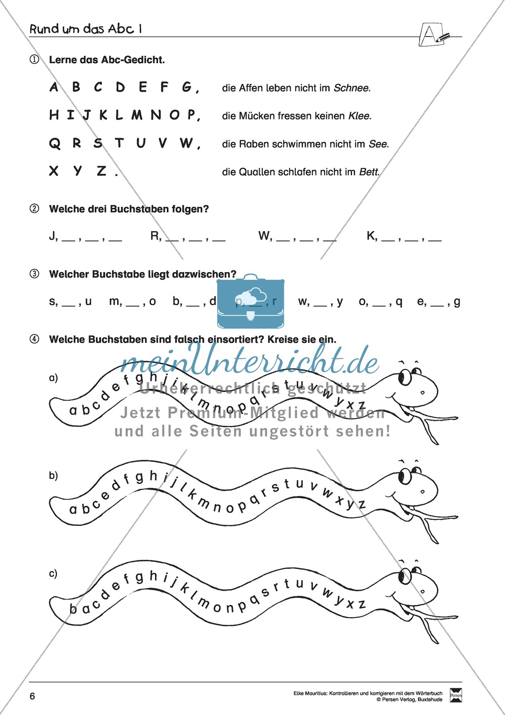 Wörterbucharbeit - Grundlagen zur Arbeit mit dem Wörterbuch: Rund um das ABC Preview 1