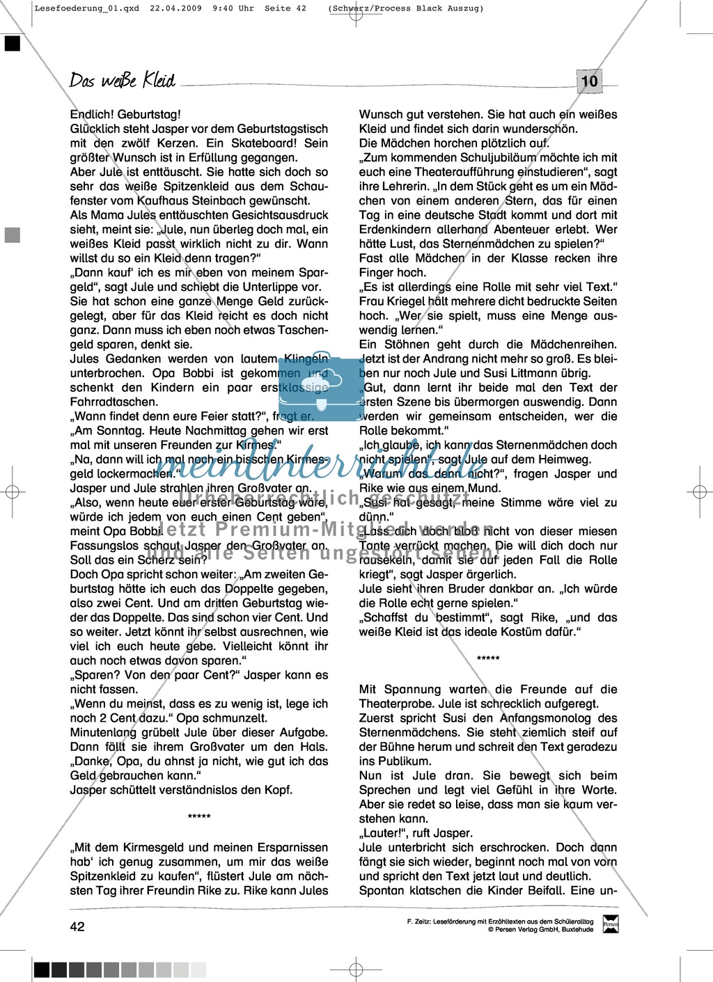 Kurzgeschichte "Das weiße Kleid": Text + Übungen + Lösungen Preview 1
