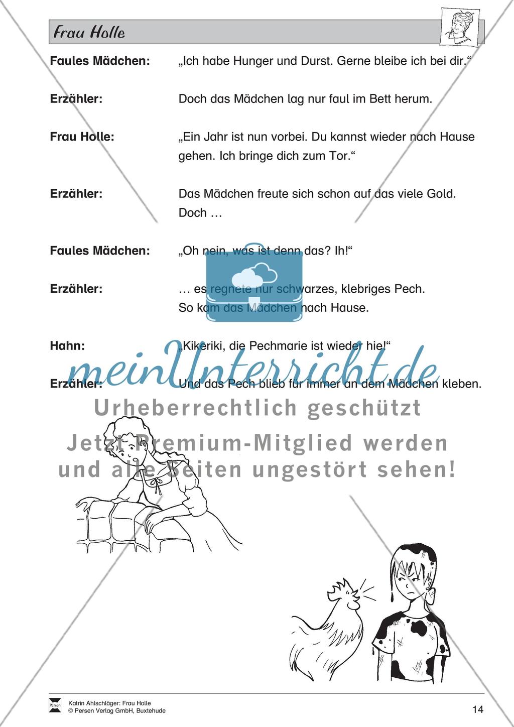 Frau Holle: Text (leicht) und Aufgaben Preview 10