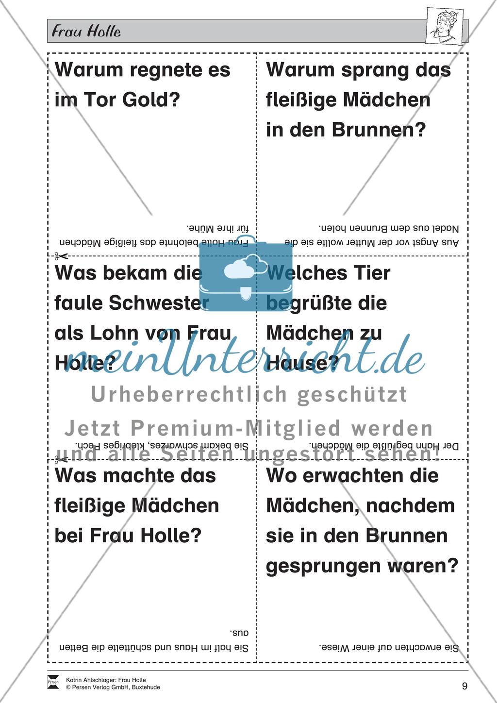 Frau Holle: Text (leicht) und Aufgaben Preview 5