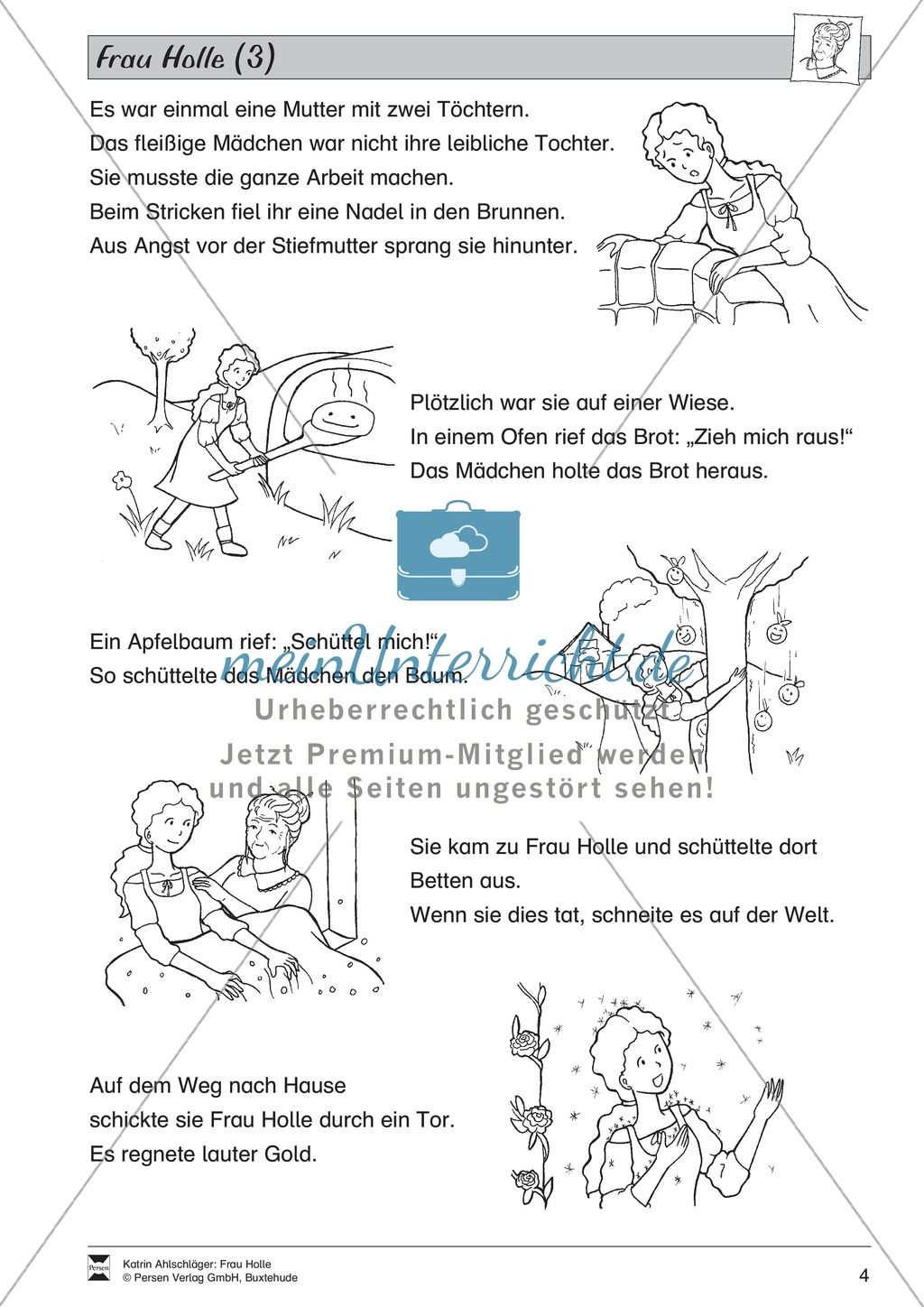 Frau Holle: Text (schwer) Preview 1