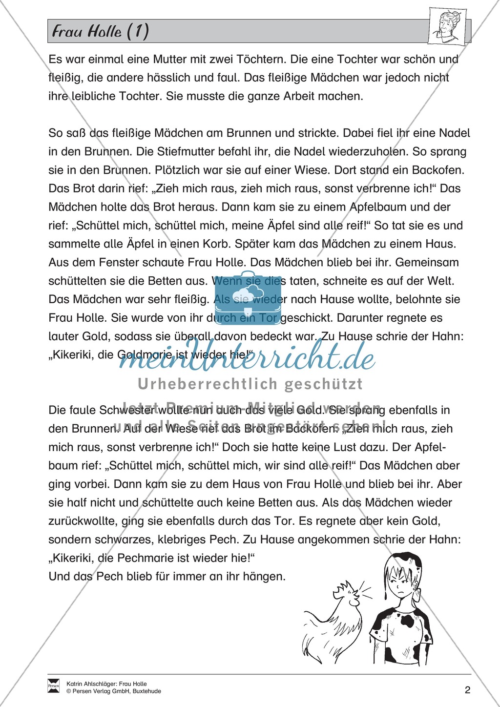 Frau Holle: Text in drei Niveaustufen Preview 1