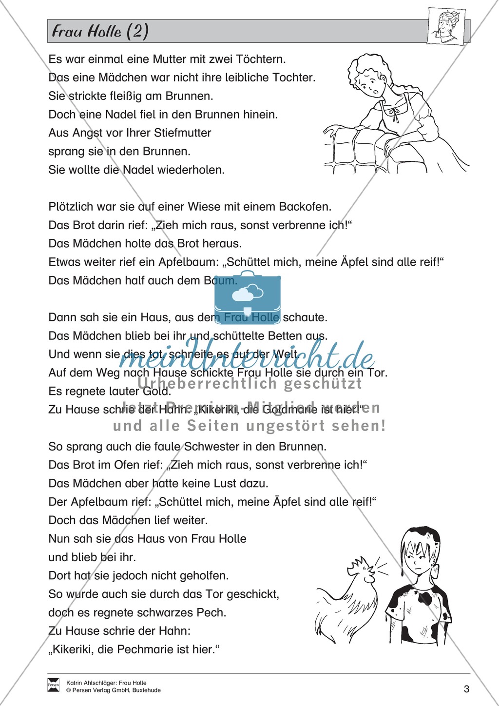Frau Holle: Text in drei Niveaustufen Preview 2