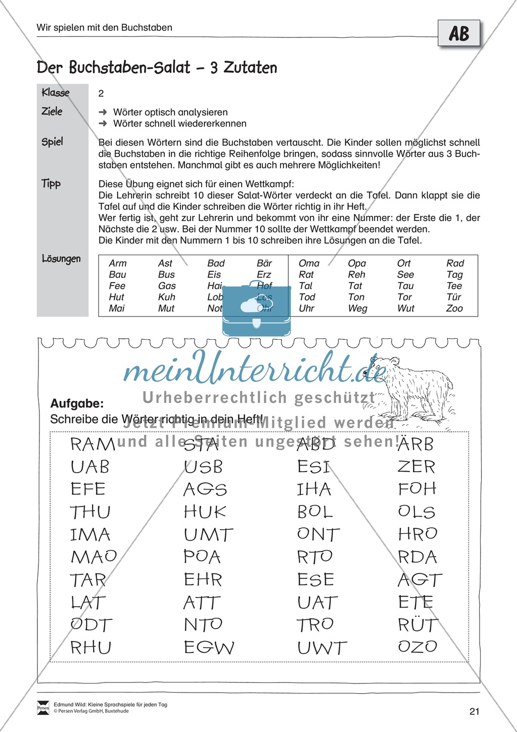 Sprachspiele - Wortspiele: "Buchstabenspiele" - Arbeitsblätter + Übungen Preview 6