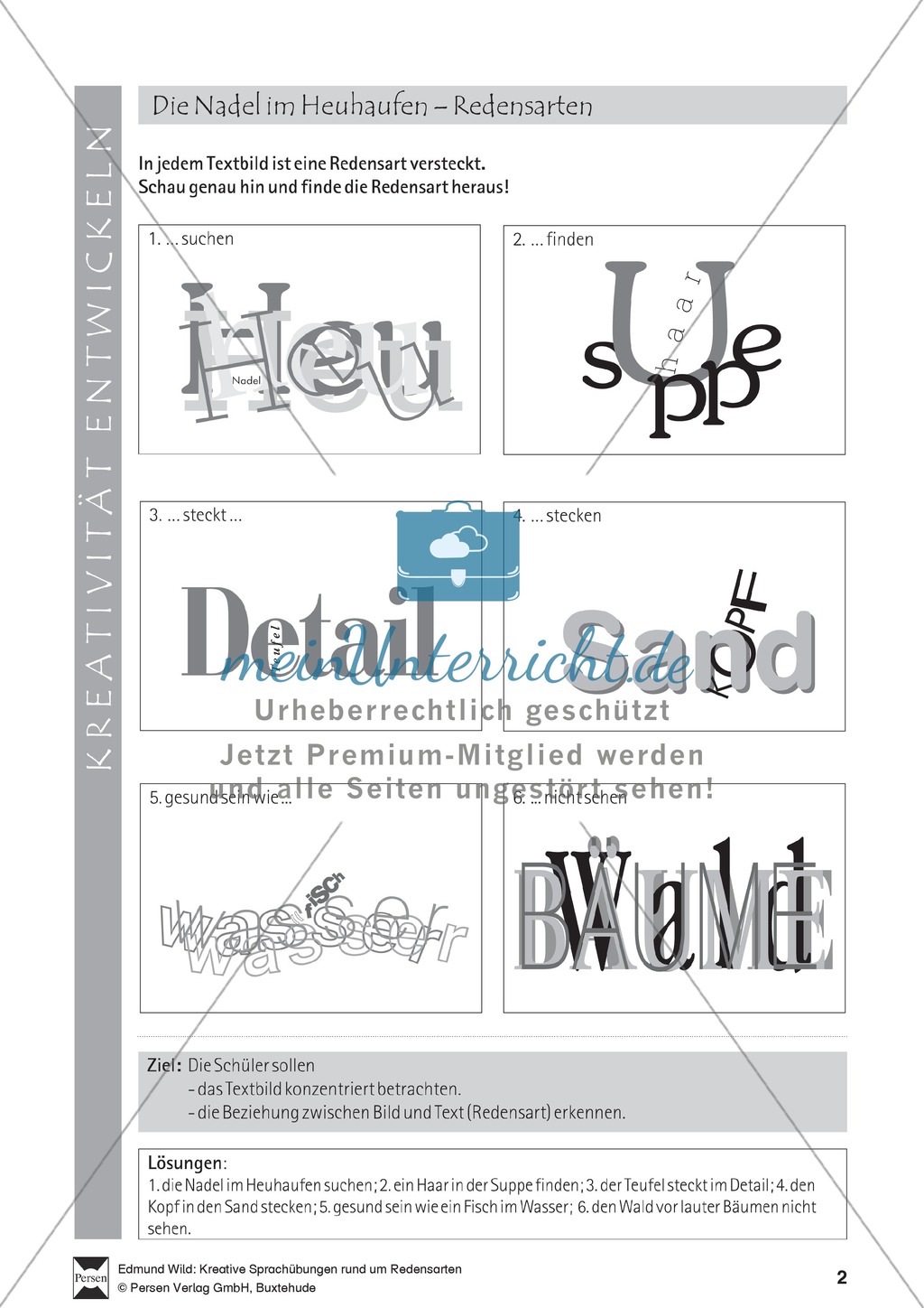 Redensarten: Übungen Preview 2