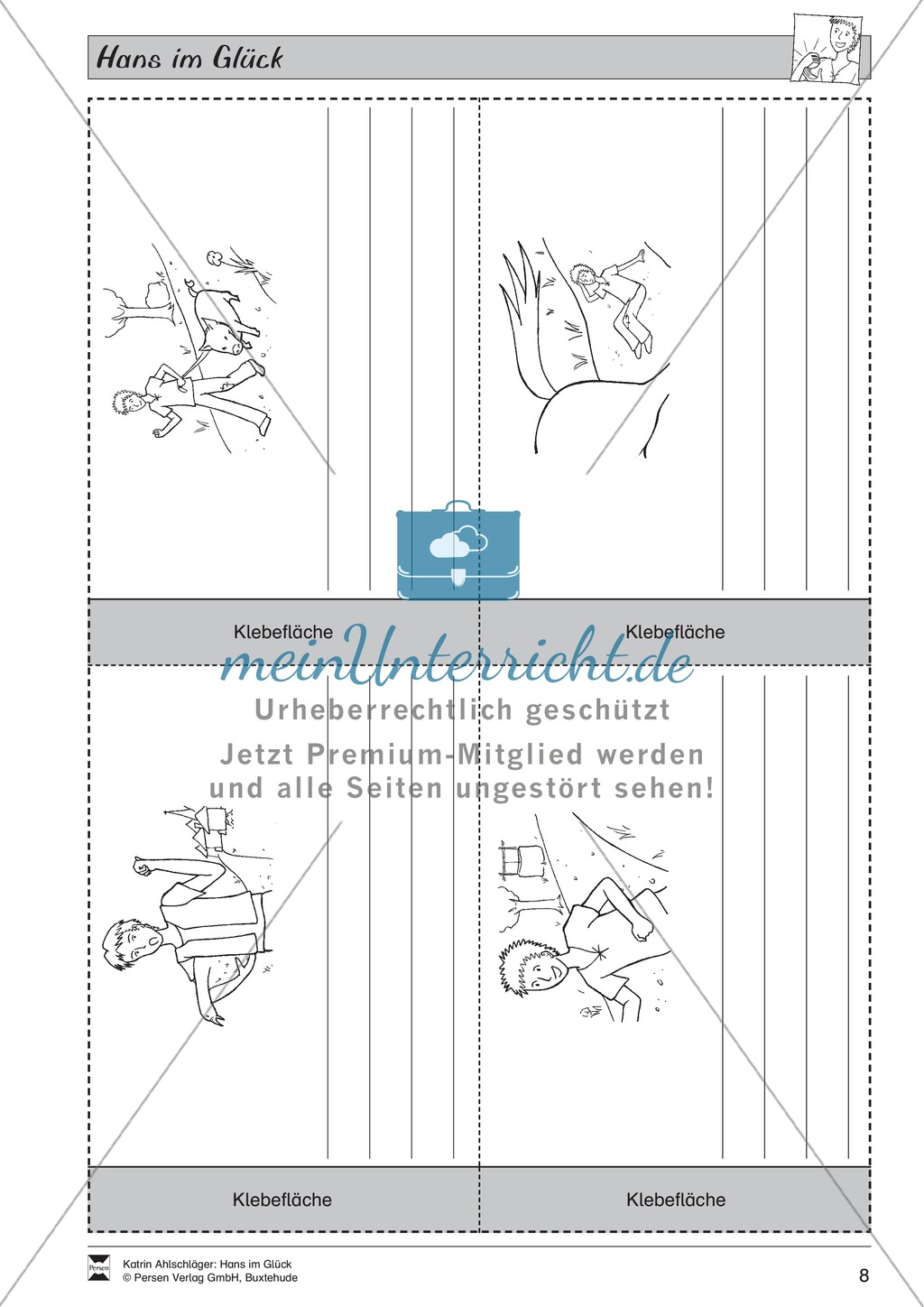 Hans im Glück: Text (mittel) und Aufgaben Preview 4