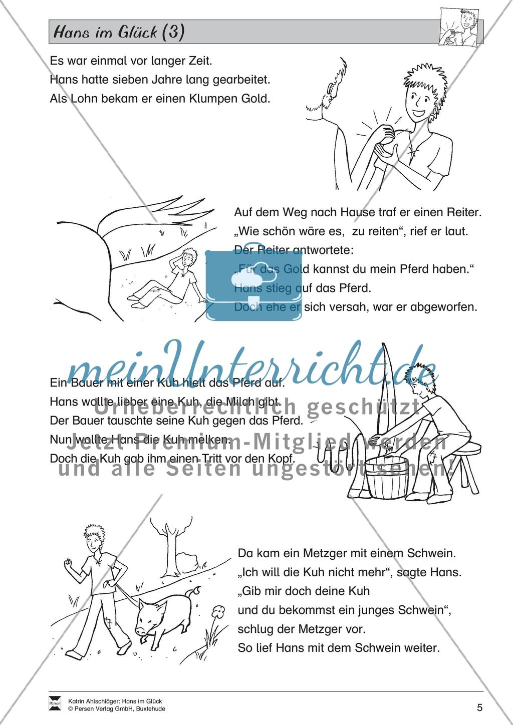 Hans im Glück: Text (schwer) Preview 1