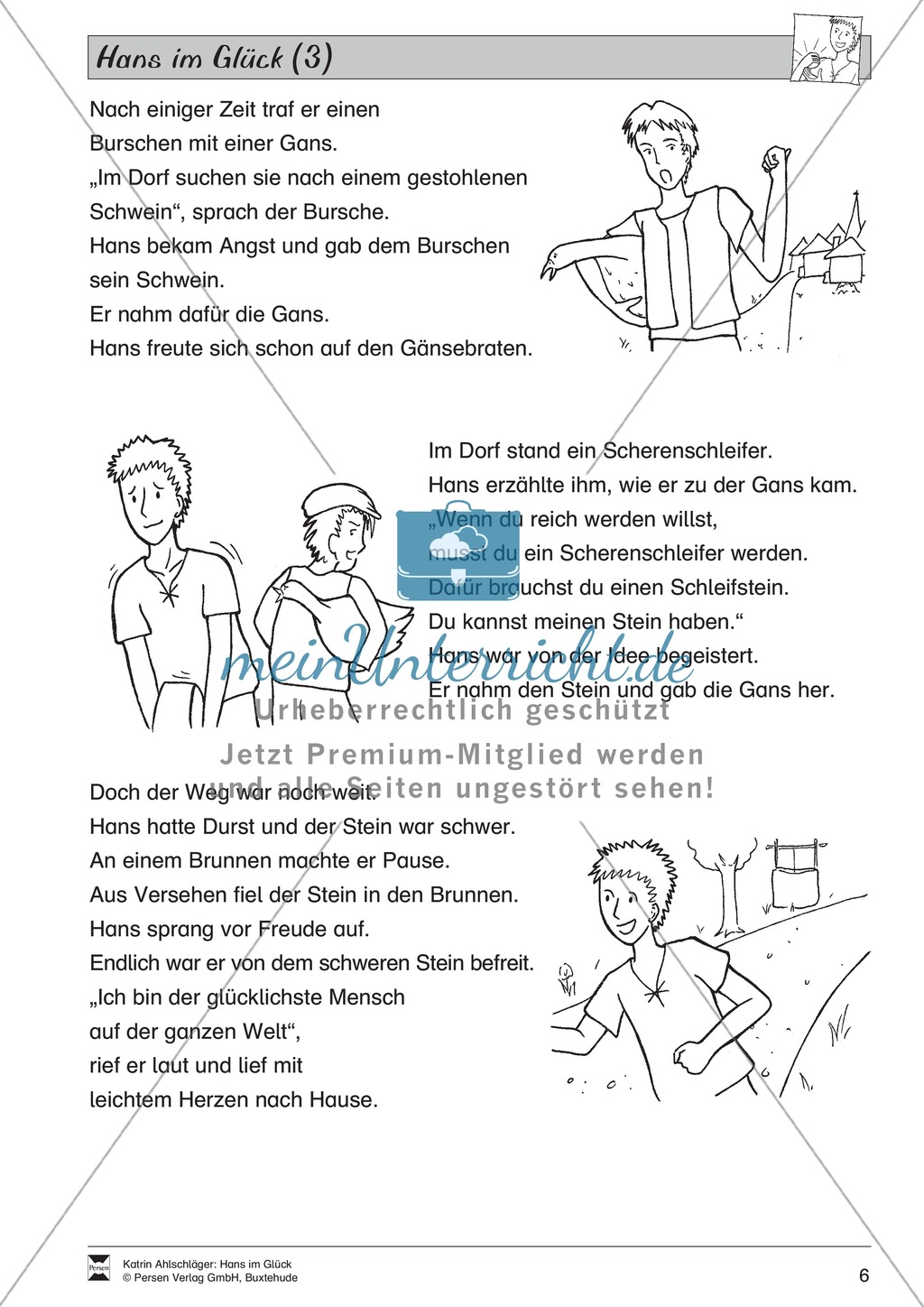 Hans im Glück: Text (schwer) Preview 2