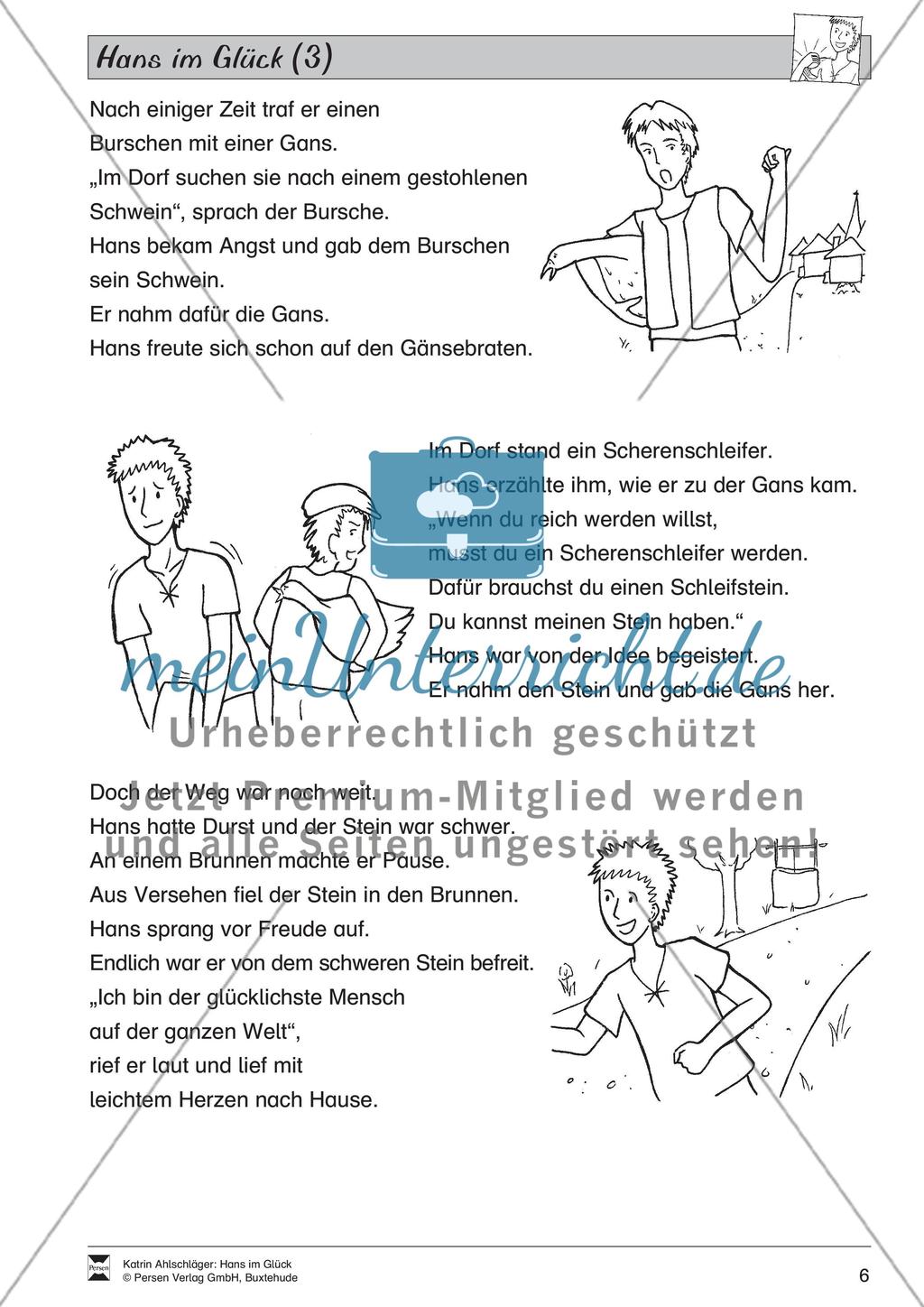 Hans im Glück: Text (schwer) Preview 2