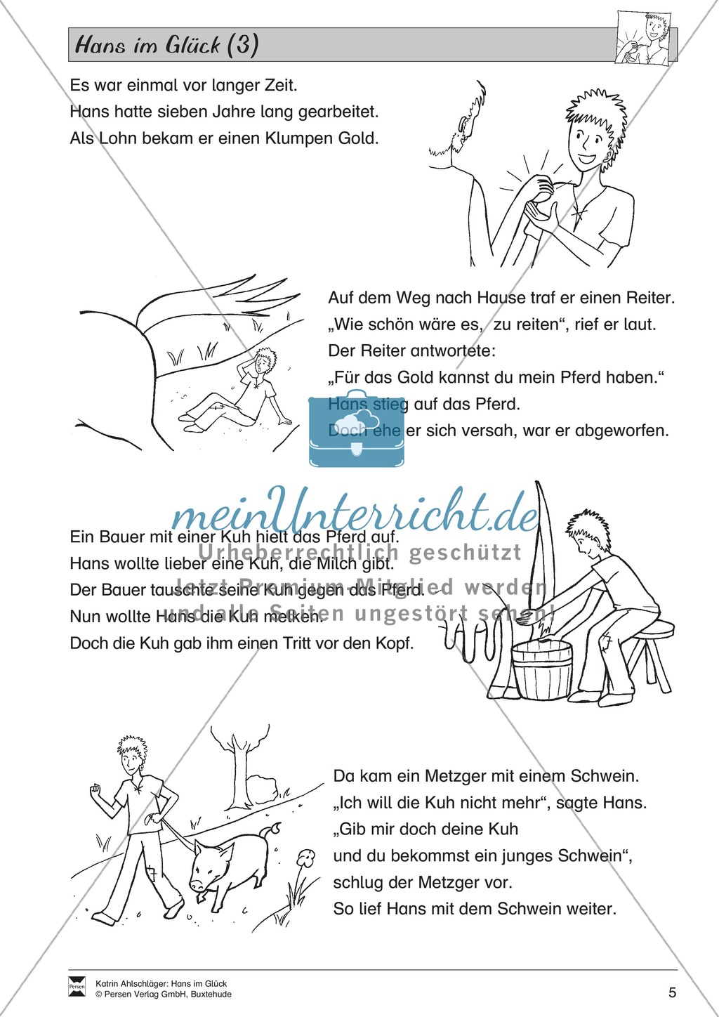 Hans im Glück: Text in drei Niveaustufen Preview 4