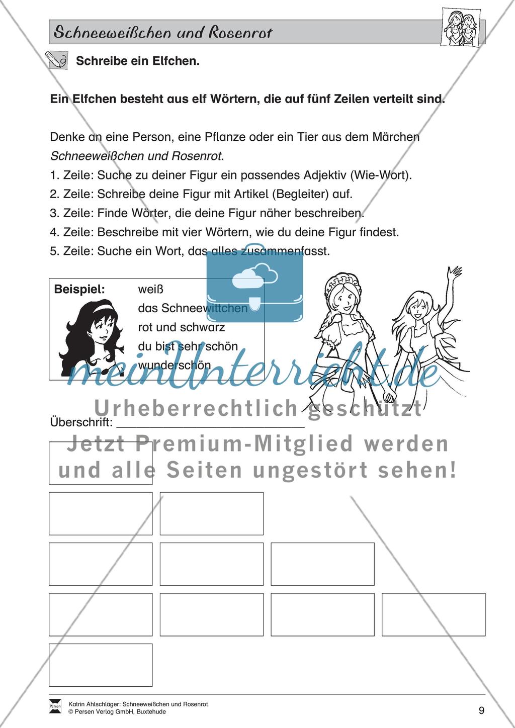 Schneeweißchen und Rosenrot: Differenzierungsstufe 3: Lesetext und Arbeitsblätter Preview 4