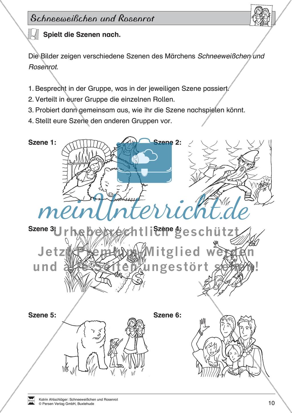 Schneeweißchen und Rosenrot: Differenzierungsstufe 3: Lesetext und Arbeitsblätter Preview 5