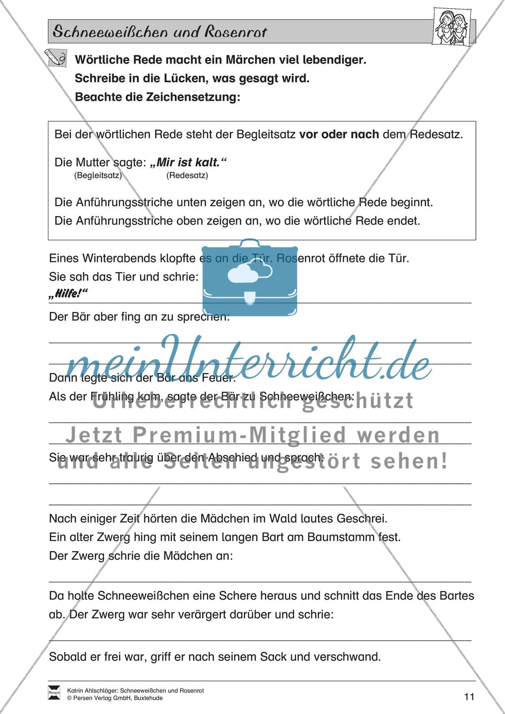 Schneeweißchen und Rosenrot: Differenzierungsstufe 3: Lesetext und Arbeitsblätter Preview 6