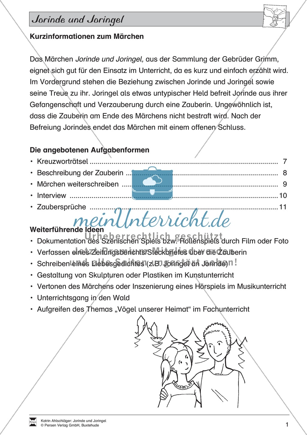 Differenzierungsstufe 3: Märchentext mit Aufgaben Preview 1