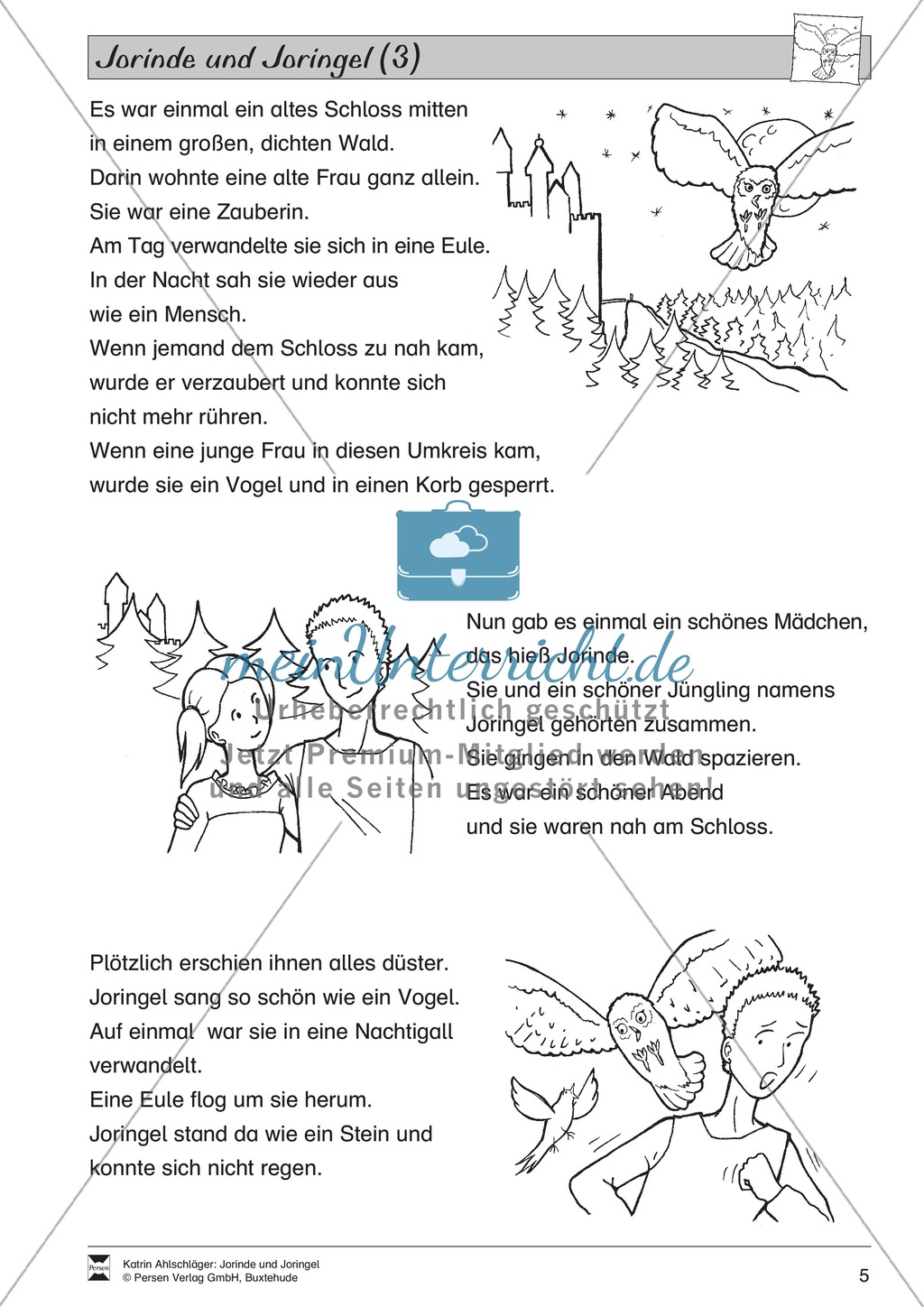 Differenzierungsstufe 3: Märchentext mit Aufgaben Preview 2