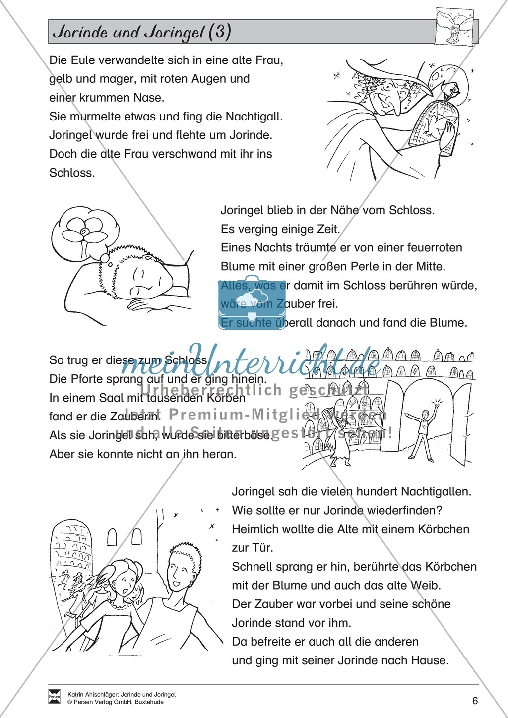 Differenzierungsstufe 3: Märchentext mit Aufgaben Preview 3